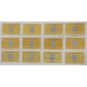 Litwa, od 0.10 do 0.50 Talonas 1991 (12szt)