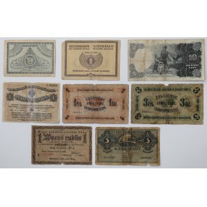 Łotwa i Estonia, zestaw banknotów 1915-1938 (8szt)