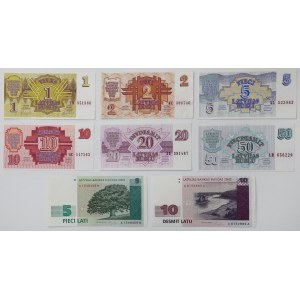 Łotwa, zestaw banknotów 1992 (8szt)