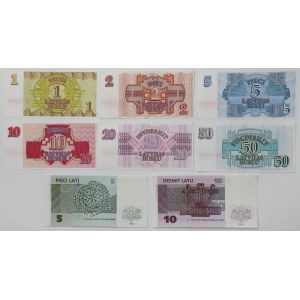 Łotwa, zestaw banknotów 1992 (8szt)