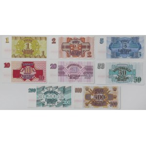 Łotwa, od 1 do 500 Rubli 1992 - zestaw (8szt)