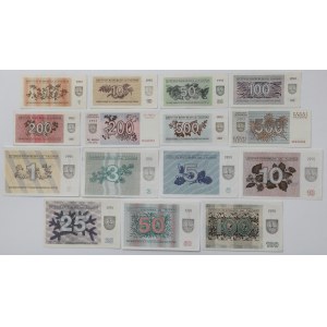 Litwa, 1-200 Talonas 1991-1992 - zestaw (15szt)