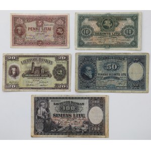 Litwa, 5-100 Litu 1927-1930 - zestaw (5szt)
