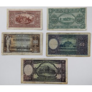 Litwa, 5-100 Litu 1927-1930 - zestaw (5szt)