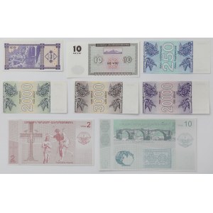 Armenia, Azerbejdżan i Gruzja, zestaw banknotów (8szt)