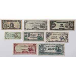 Filipiny/Malaje, Okupacja Japońska - zestaw banknotów (8szt)