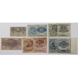 Estonia, Zestaw banknotów z lat 1919-1935 (6szt)