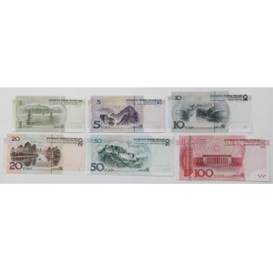 Chiny, 1-100 Yuan 1999-2015 - zestaw (6szt)