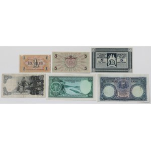 Łotwa, zestaw banknotów 1919-1938 (6szt)