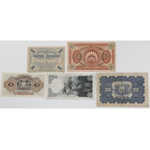 Łotwa, zestaw banknotów 1919-1940 (5szt)