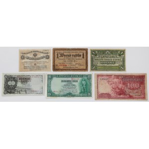 Łotwa, zestaw banknotów 1919-1940 (4szt)