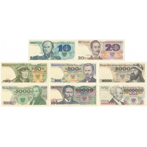Zestaw od 10 do 2 mln zł 1982-1993 (8szt)