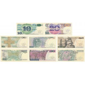 Zestaw od 10 do 2 mln zł 1982-1993 (8szt)