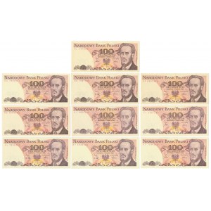 100 zł 1986-1988 - MIX serii (10szt)
