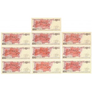 100 zł 1986-1988 - MIX serii (10szt)