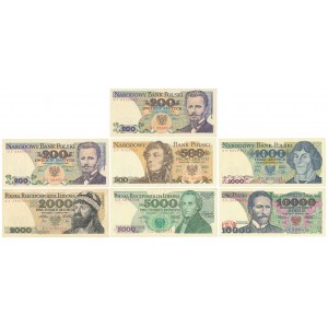Zestaw 200-10.000 zł 1982-1986 (7szt)