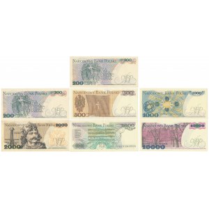 Zestaw 200-10.000 zł 1982-1986 (7szt)