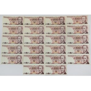 100 zł 1986-1988 - MIX serii (22szt)