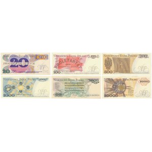Zestaw 20-20.000 zł 1982-1989 (6szt)