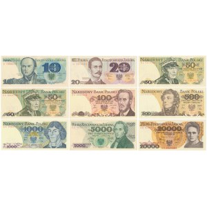 Zestaw 50-20.000 zł 1982-1988 (9szt)