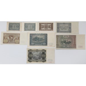 Okupacja, w tym 1 zł 1940 - zestaw (8szt)