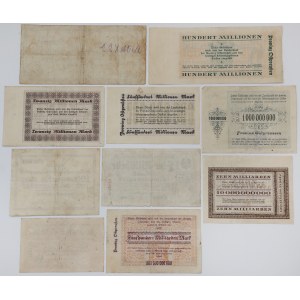 Konigsberg i.Pr. (Królewiec) i Stettin (Szczecin) - zestaw notgeldów 1923 (10szt)