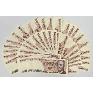 100 złotych 1986-1988 - MIX serii (46szt)