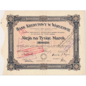 Bank Kredytowy w Warszawie, 1.000 mkp 1920