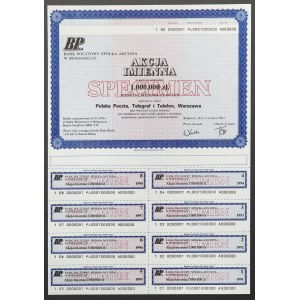 Bank Pocztowy Sp. Akc. w Bydgoszczy, 1 mln zł 1990 - SPECIMEN