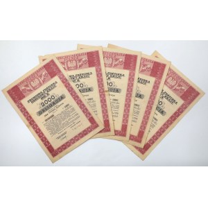 Premiowa Pożyczka Odbudowy Kraju, Obligacja 2.000 zł 1946 (5szt)