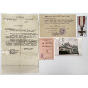 PSZnZ, Krzyż Walecznych 1920 + legitymacja i dokumenty dla strz. Mieczysława Krawczka