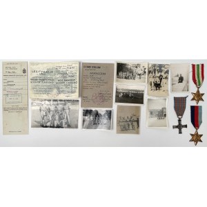 PSZnZ, Krzyż Monte Cassino [15766] + gwiazdy i dokumentacja dla strz. Mieczysława Krawczyka