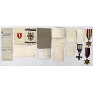 PSZnZ, Krzyż Monte Cassino [15766] + gwiazdy i dokumentacja dla strz. Mieczysława Krawczyka