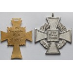 Niemcy, III Rzesza, Srebrny Krzyż Zasługi za 25 lat i Krzyż Matki Złoty (Mutterkreuz) - zestaw (2szt)