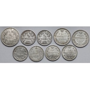 Rosja i Niemcy, 1/2 - 1 marki i 15-20 kopiejek 1908-1919 - zestaw (9szt)