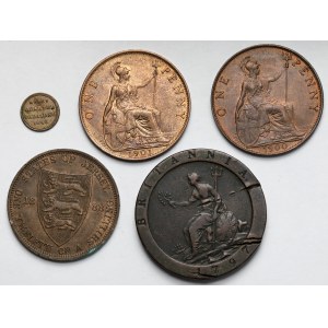 Wlk. Brytania, Monety brązowe 1797-1901 - zestaw (4szt)