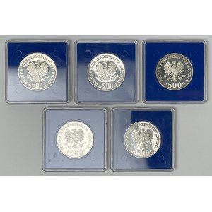 SREBRO 200 i 500 złotych Olimpiada - zestaw (5szt)