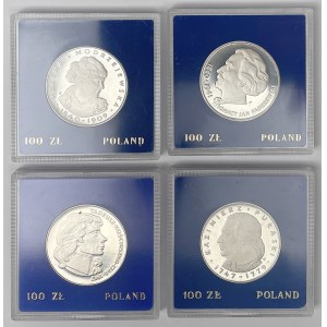 SREBRO 100 złotych 1975-1976 postaci (4szt)