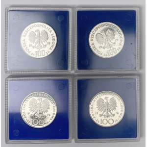 SREBRO 100 złotych 1975-1976 postaci (4szt)