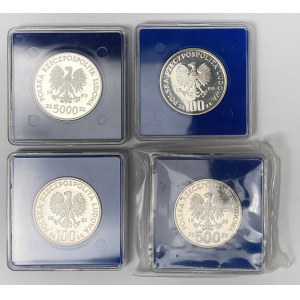 SREBRO 100 - 5.000 złotych 1980-1989 (4szt)