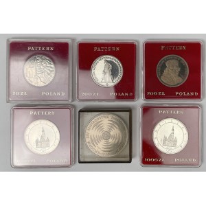 Próby Ag, FeNi, CuNi 20-1.000 złotych (6szt)