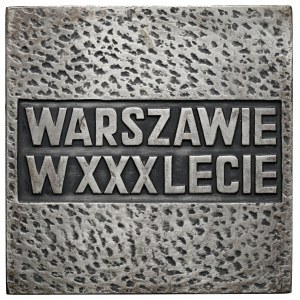 Plakieta SREBRO Warszawie w XXX lecie 1974