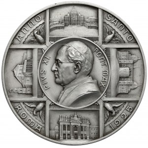 Watykan, Pius XI, Medal 1925 - Kissing - Pax Christi in regno Christi