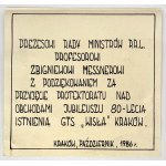 Medal GTS Wisła Kraków 1986 - dla Zbigniewa Messnera