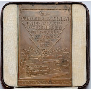 Plakieta MW (90x60) Konferencja Unii Chemii Czystej 1927 - b.rzadka