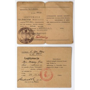 Legitymacje Krzyża Walecznych (po raz pierwszy i jedno okucie) i Dyplomy do odznaczeń Niemcy i Austro-Węgry - zestaw (4szt)