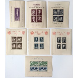 Arkusze znaczków pocztowych 1937-1939 - zestaw (7szt)