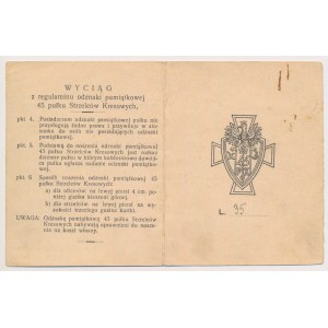 Legitymacja, 45 Pułk Piechoty - dla st. sierż. Kasprzaka Jana