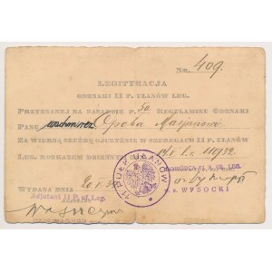 Legitymacja, 11 Pułk Ułanów Legionowych - dla wachm. rez. Mariana Opoka