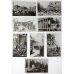Fotografie przedstawiające zniszczoną Warszawę i żołnierzy - zestaw (9szt)